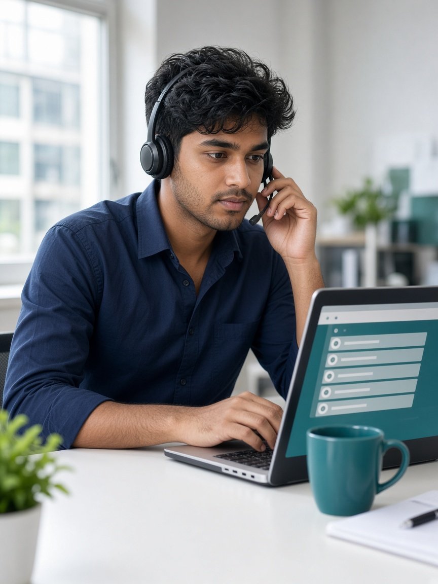 Employee at the sales desk